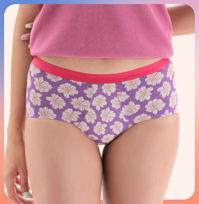 Teen Period Panty/Cotton | Mid-Rise | Indie Floral