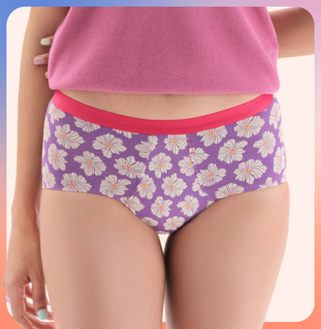 Teen Period Panty/Cotton | Mid-Rise | Indie Floral