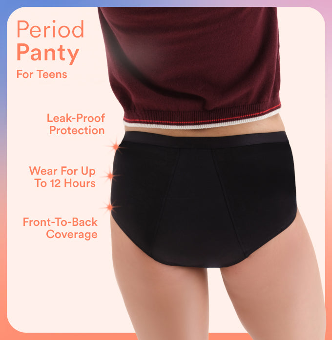 Teen Period Panty/Cotton | Mid-Rise | Lo-Fi Black