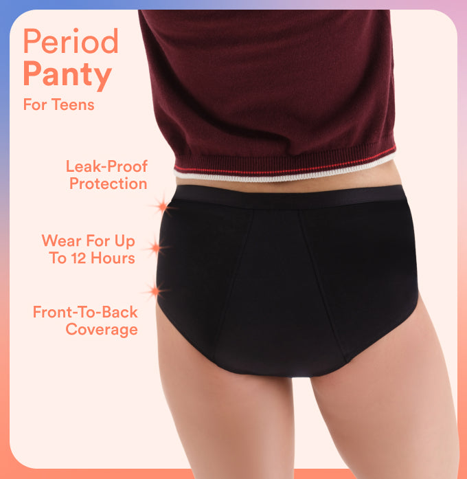 Teen Period Panty/Cotton | Mid-Rise | Lo-Fi Black