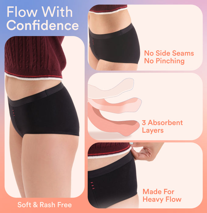 Teen Period Panty/Cotton | Mid-Rise | Lo-Fi Black