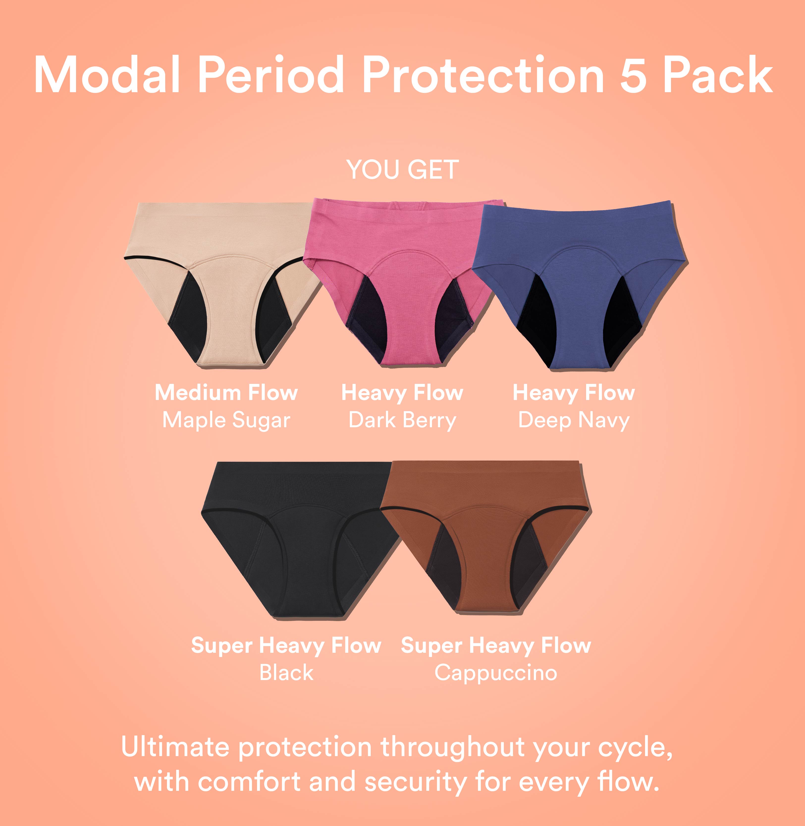 Modal Period Protection 5 Pack/Mid-Rise | Multi | Set of 5