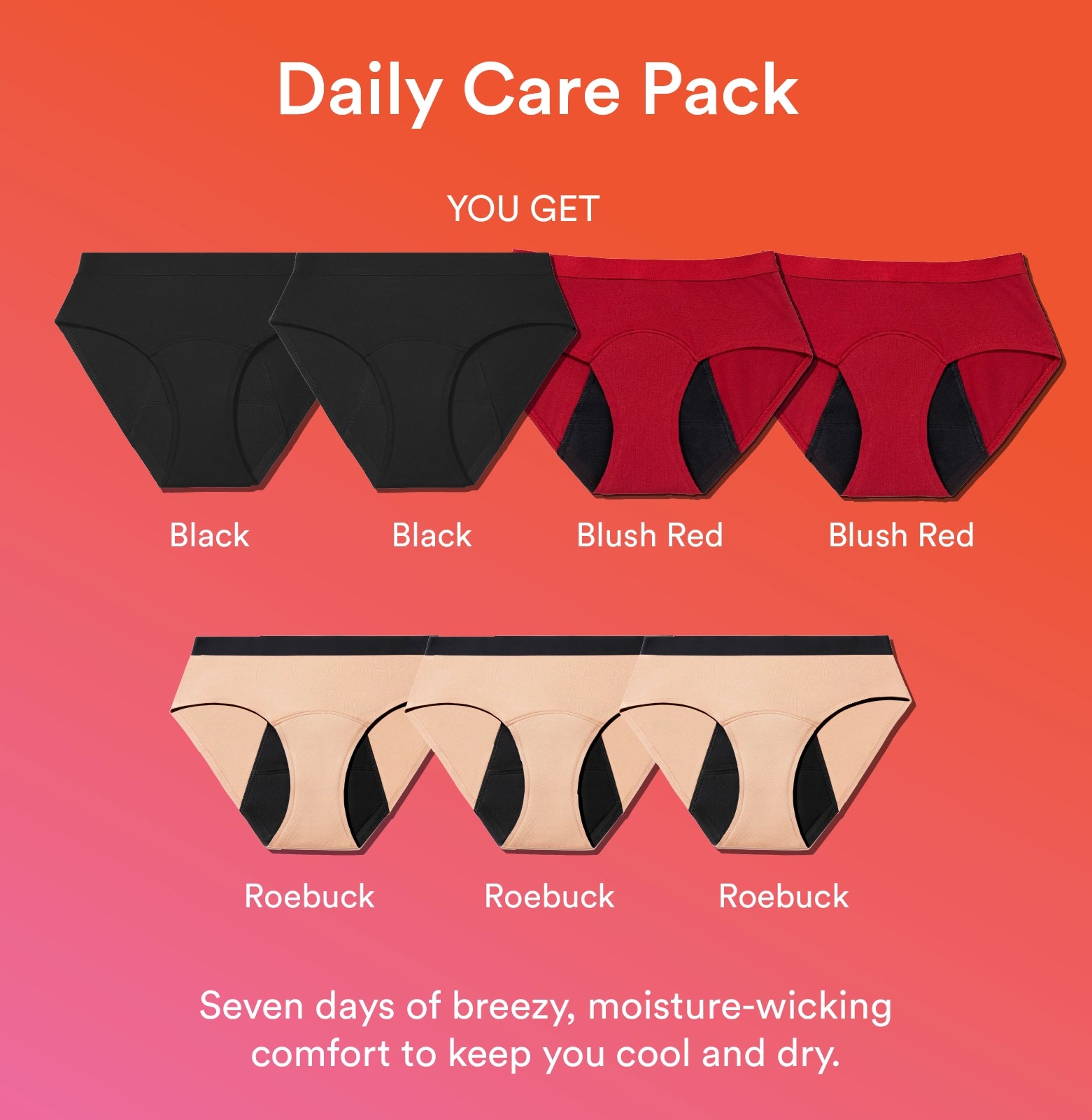 Daily Care Pack /Mid-Rise | Multi | Set of 7