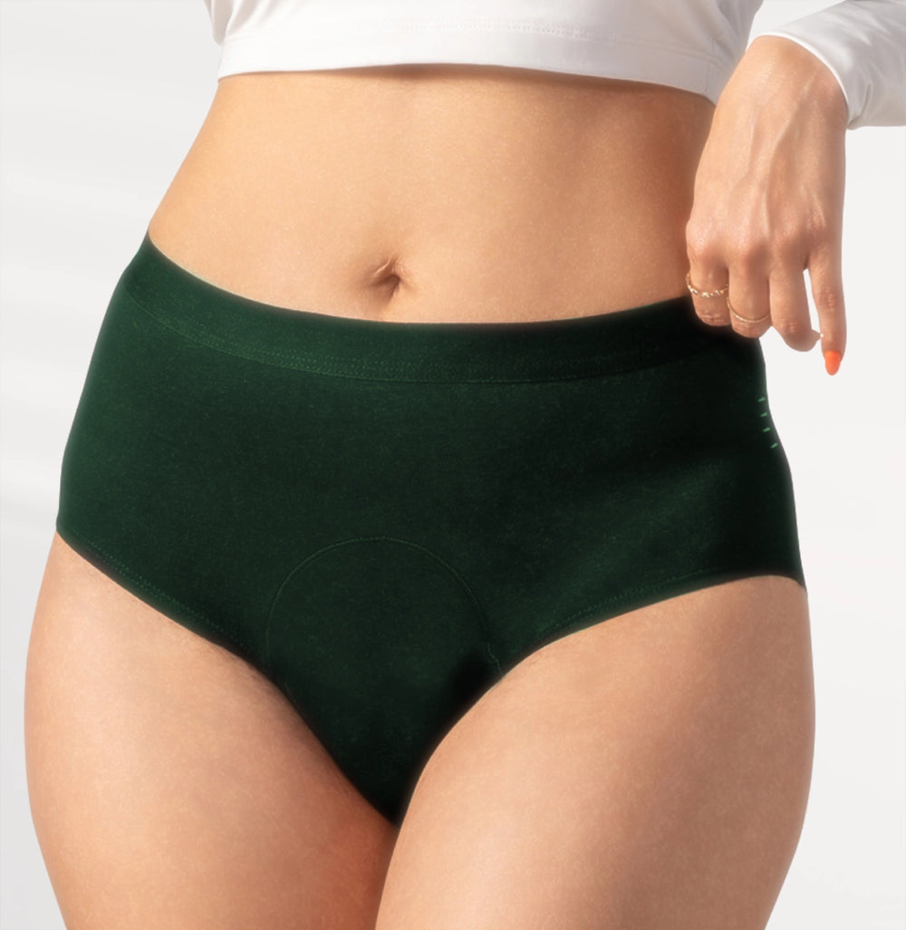 Cotton Period Panty/High-Rise | Pine Green