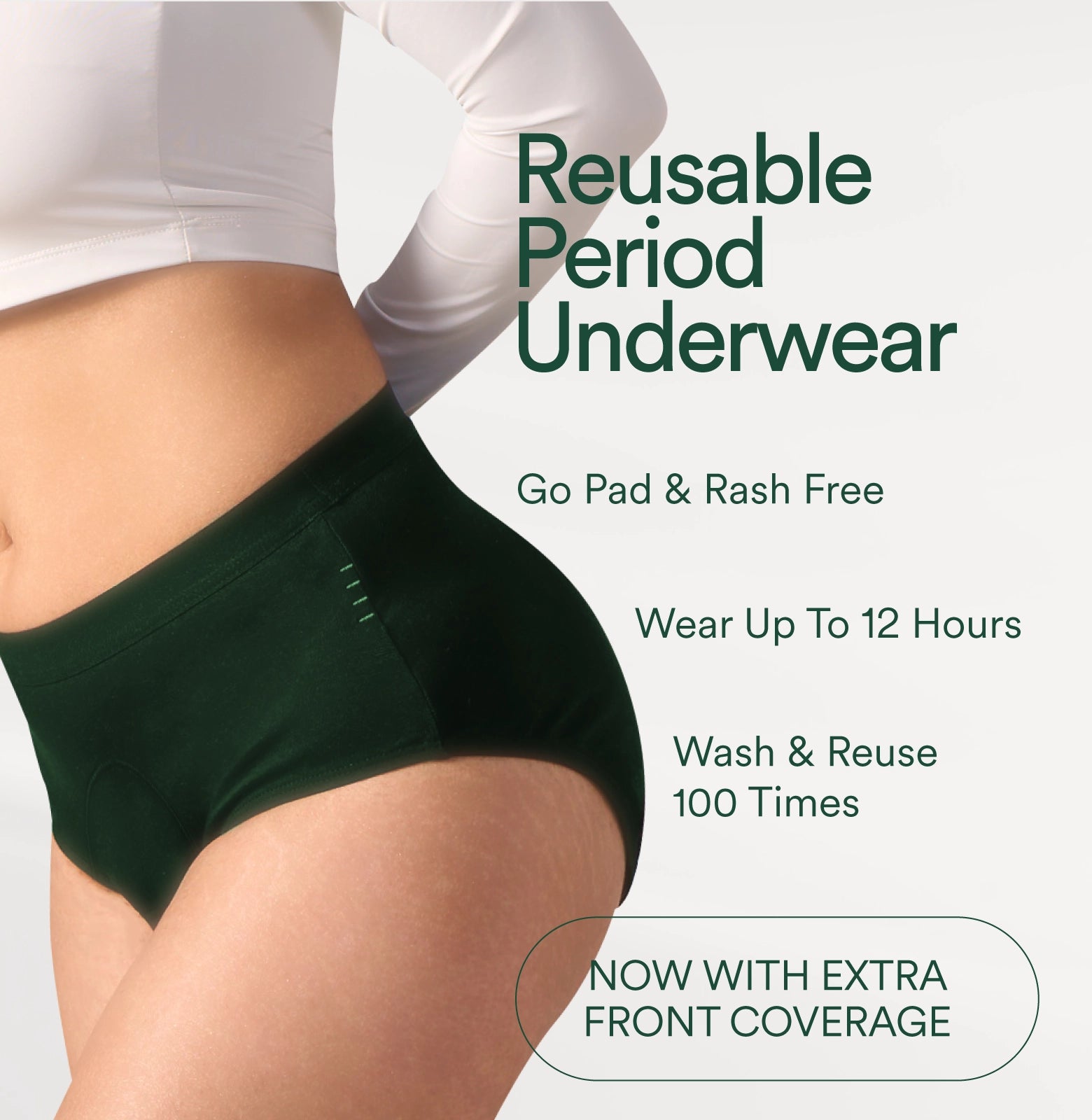 Cotton Period Panty/High-Rise | Pine Green