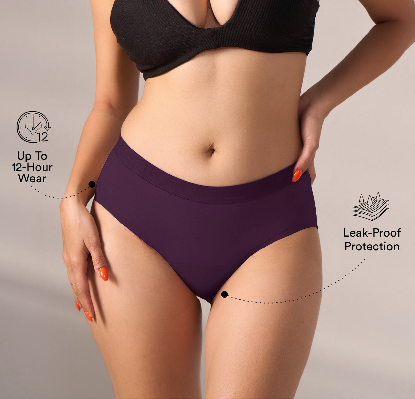 Everyday Hero Period Underwear/Cotton | Mid-Rise | Berry Purple