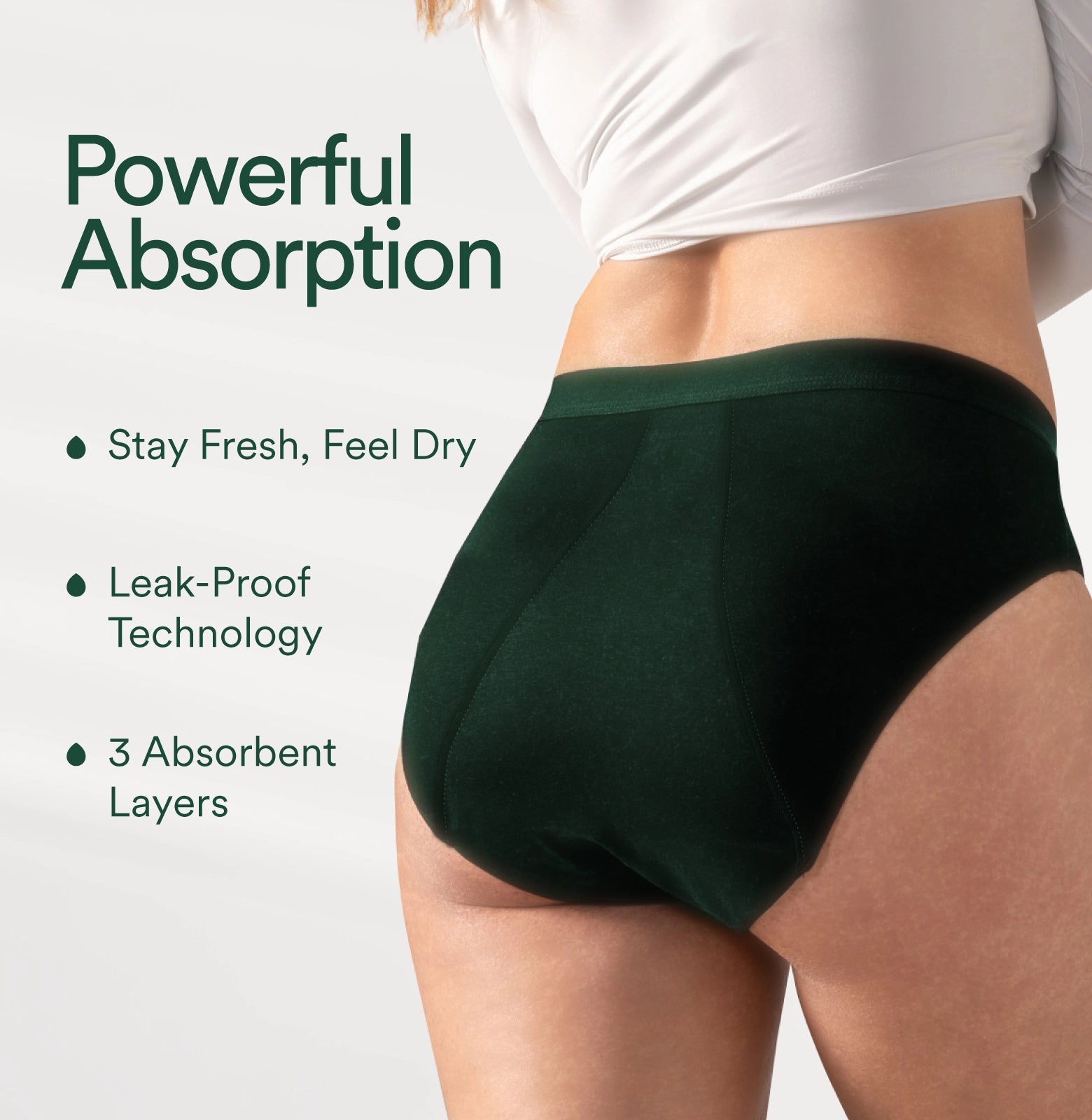 Cotton Period Panty/High-Rise | Pine Green