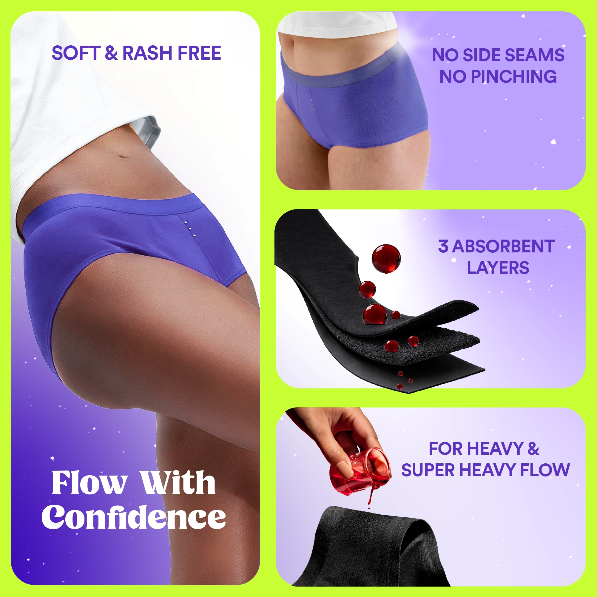 Teen Period Panty/Cotton | Mid Rise | Starry Violet