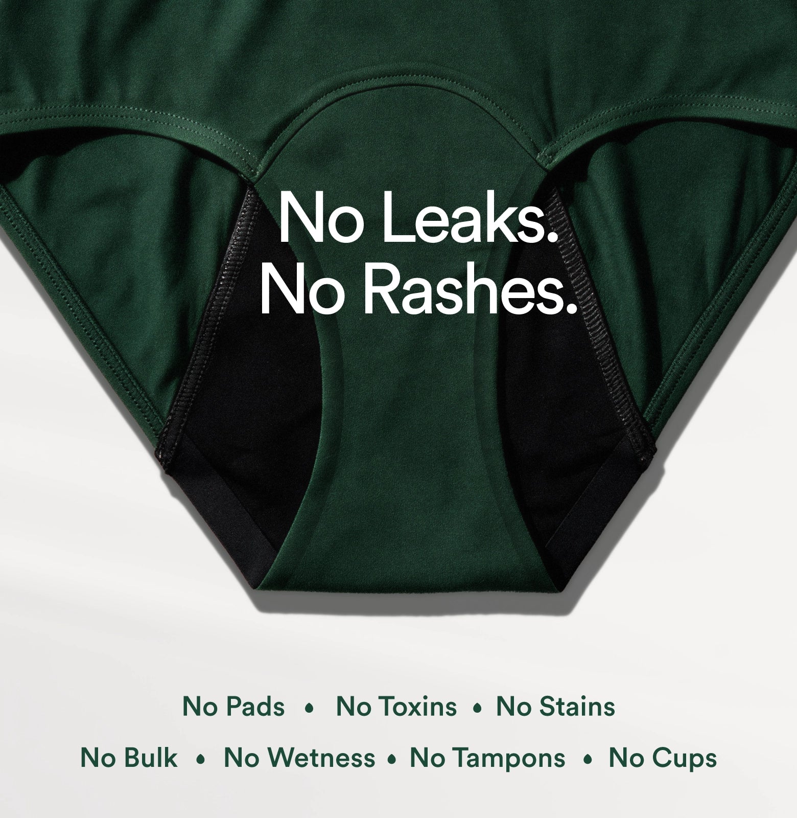 Cotton Period Panty/High-Rise | Pine Green
