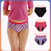 Teen wearing purple floral period panties, 2 more pairs