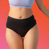 Black daily leak liner modal panties on a person