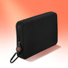 Black sanitary pad pouch with zipper and carabiner clip