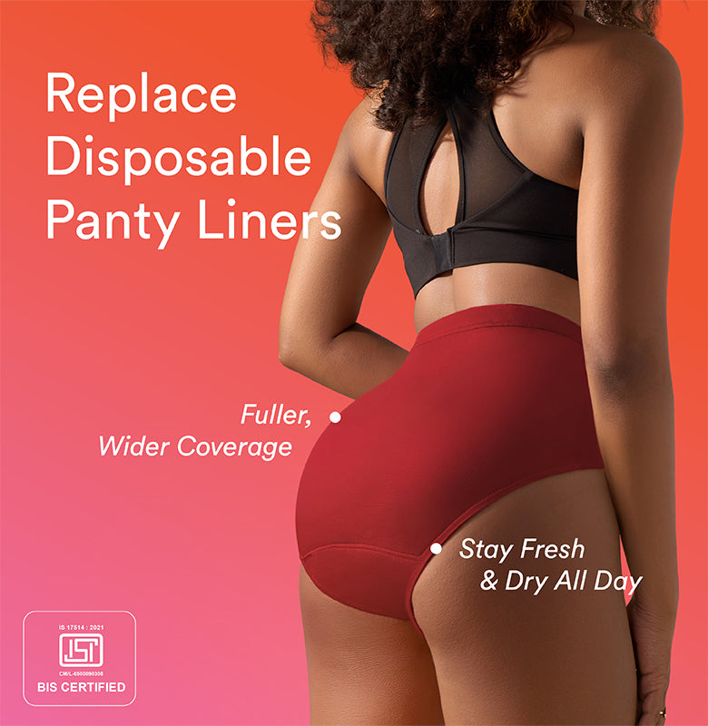 Daily Panty Liner Underwear/Cotton | Mid Rise | Blush Red