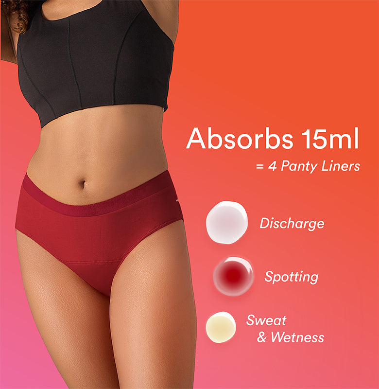 Daily Panty Liner Underwear/Cotton | Mid Rise | Blush Red