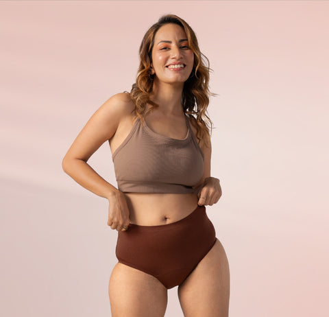 STAY DRY ABSORBENT PANTY/Modal | Mid Rise | Cappuccino