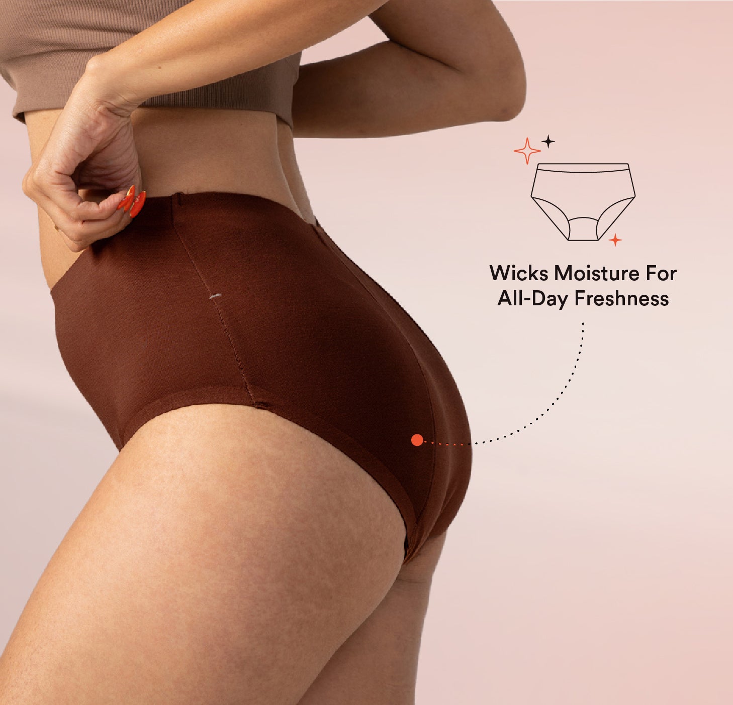 STAY DRY ABSORBENT PANTY/Modal | Mid Rise | Cappuccino