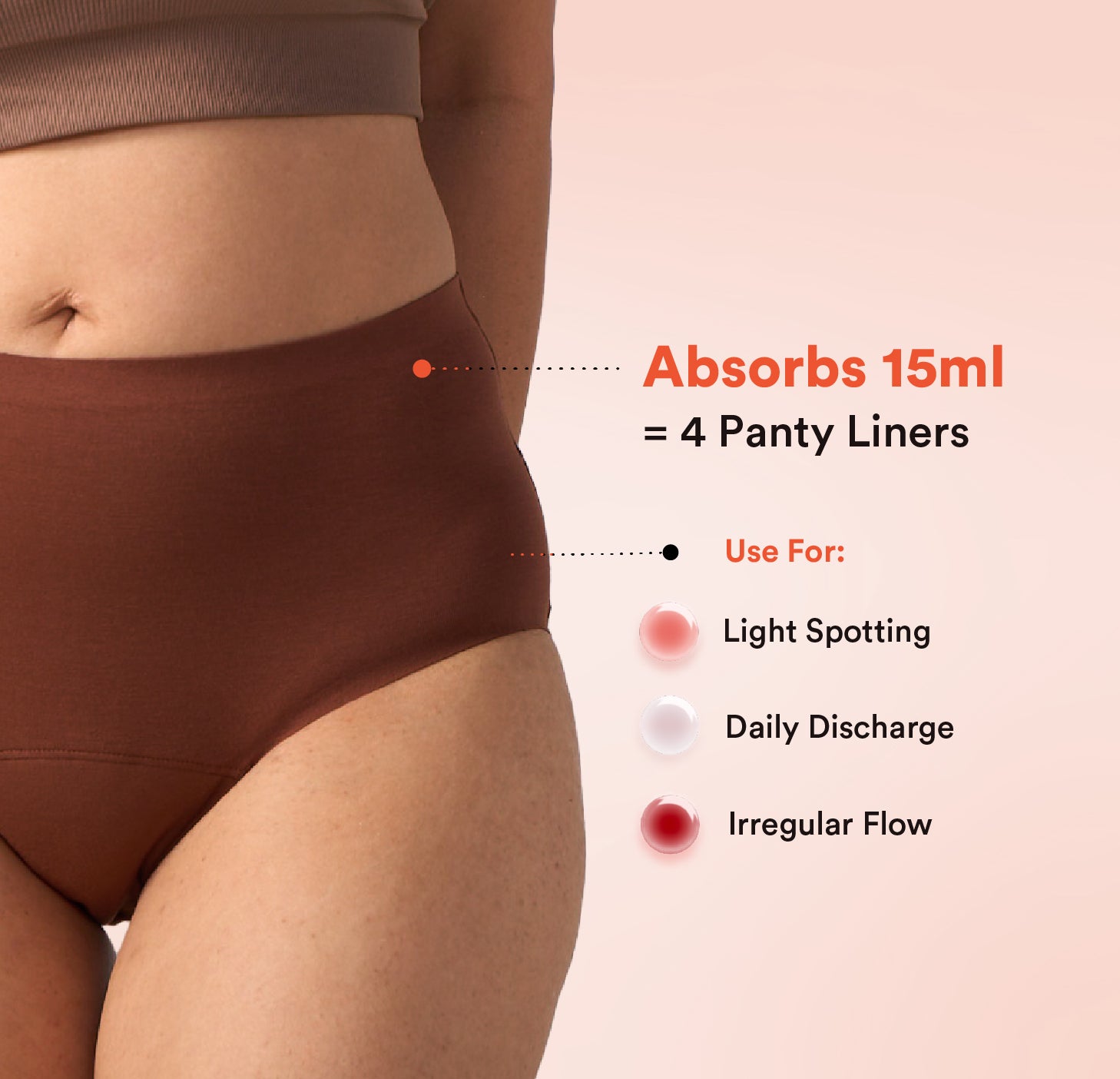 STAY DRY ABSORBENT PANTY/Modal | Mid Rise | Cappuccino