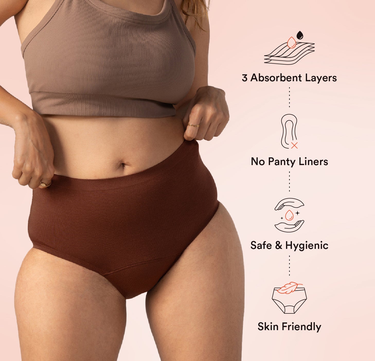 STAY DRY ABSORBENT PANTY/Modal | Mid Rise | Cappuccino