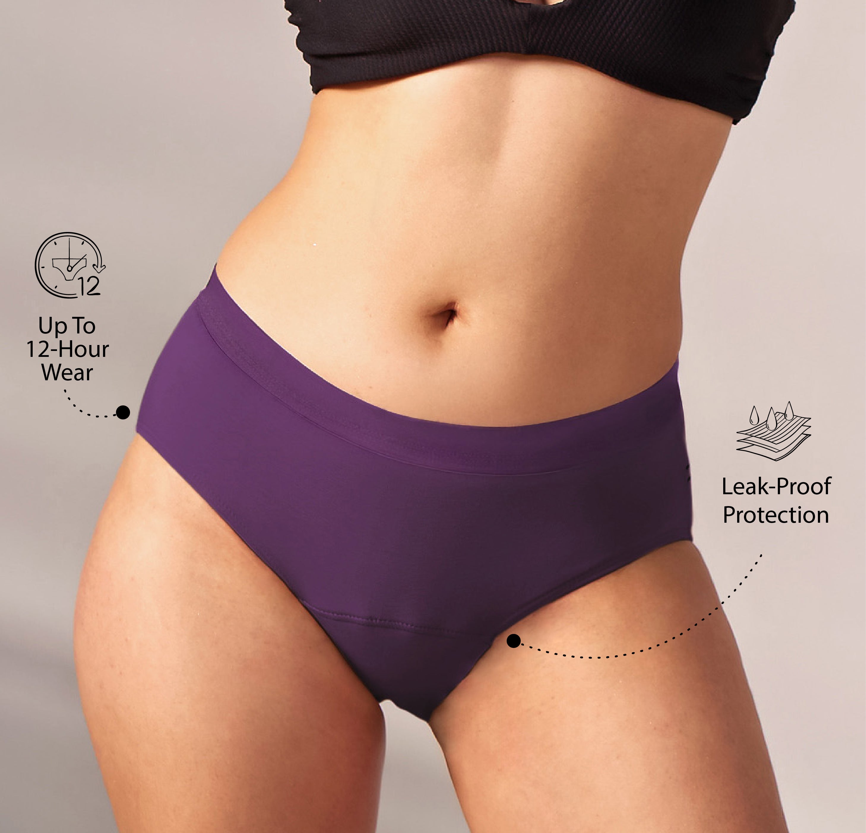 Everyday Hero Period Underwear/Cotton | Mid-Rise | Berry Purple