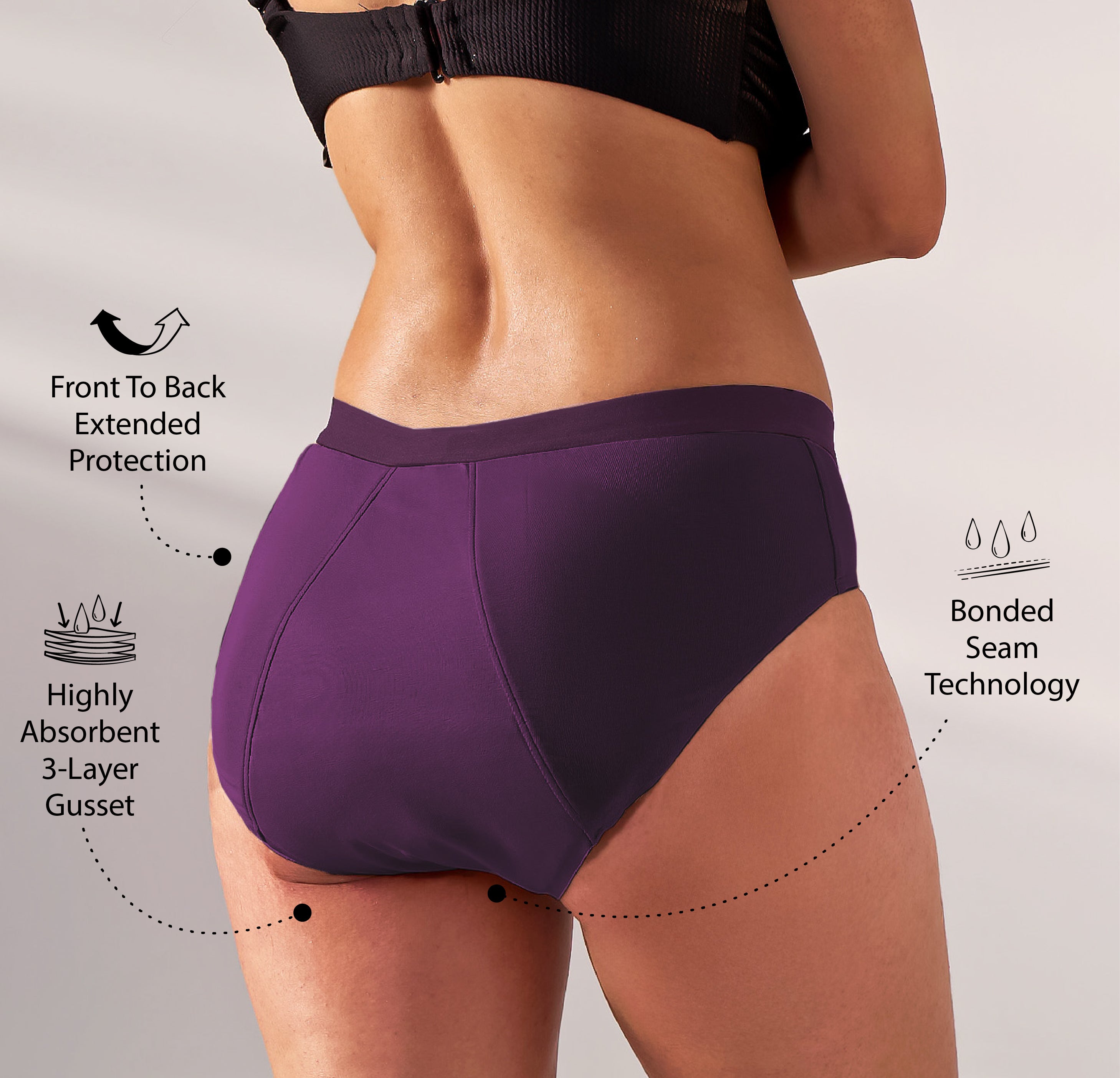 Everyday Hero Period Underwear/Cotton | Mid-Rise | Berry Purple