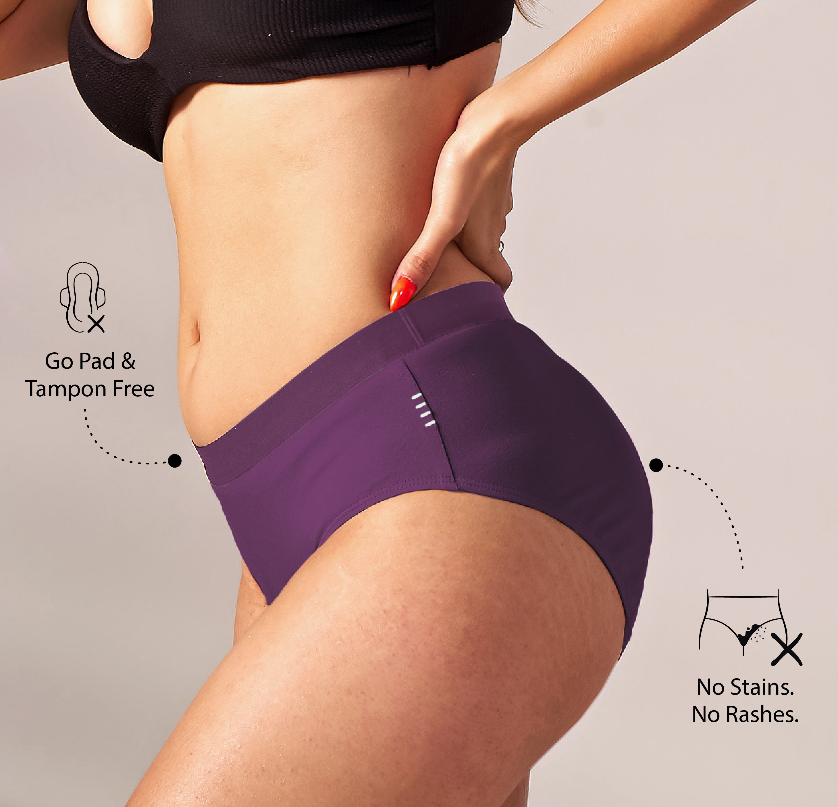 Everyday Hero Period Underwear/Cotton | Mid-Rise | Berry Purple