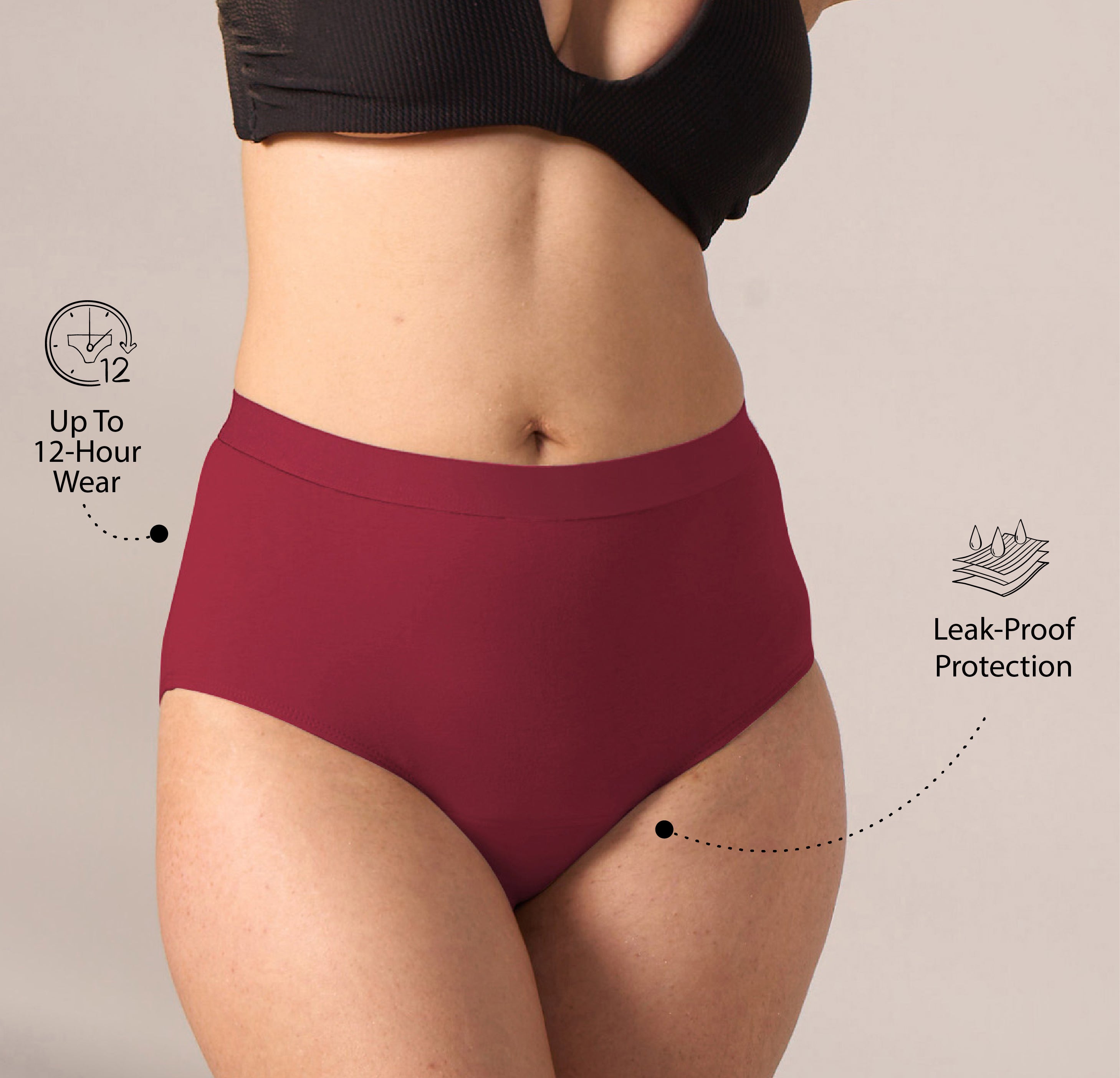 Everyday Hero Period Underwear/Cotton | High-Rise | Blush Red