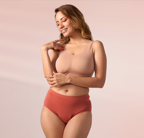 STAY DRY ABSORBENT PANTY/Modal | Mid Rise | Baked Clay