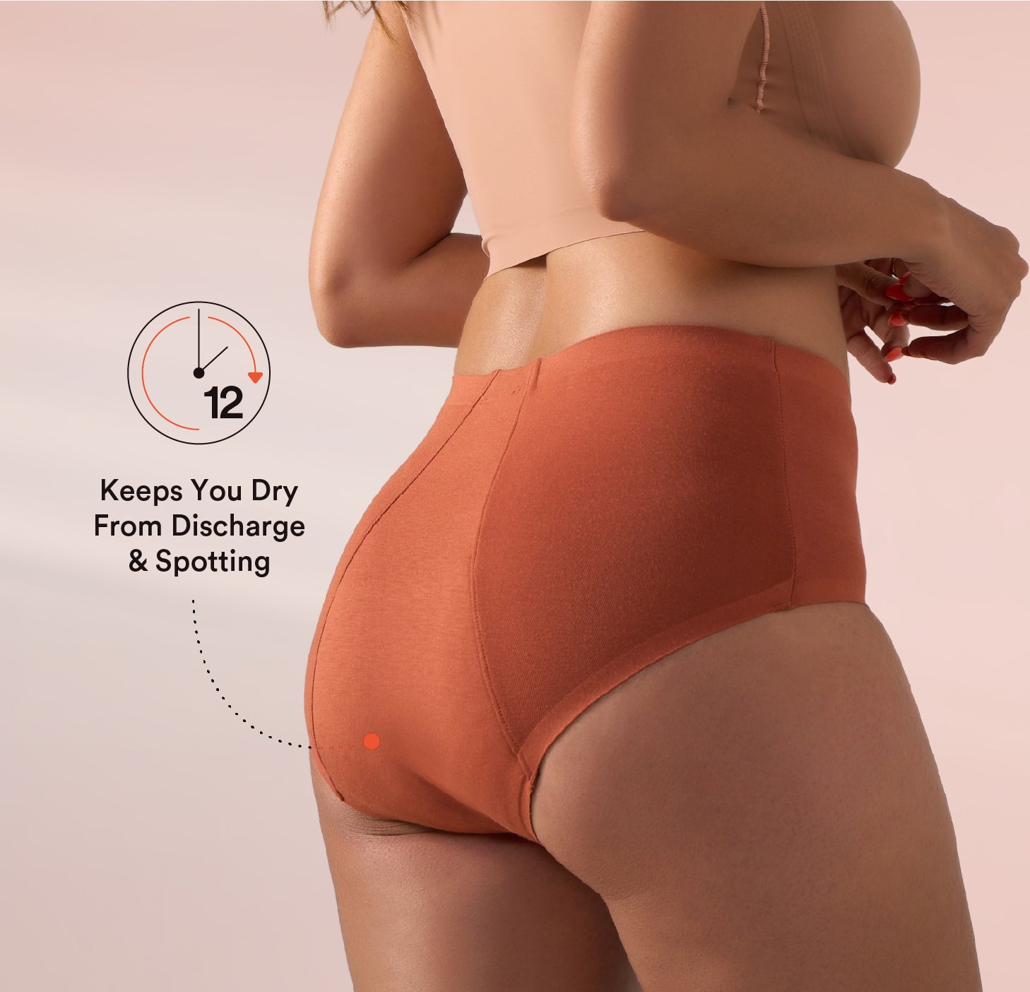 STAY DRY ABSORBENT PANTY/Modal | Mid Rise | Baked Clay