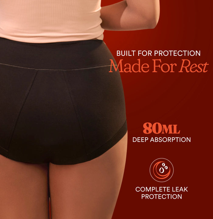Deep Sleep Overnight Period Panty/High-Rise | Black