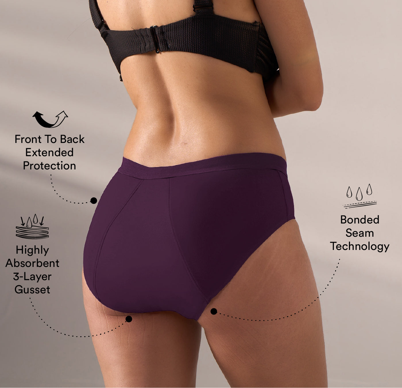 Everyday Hero Period Underwear/Cotton | Mid-Rise | Berry Purple