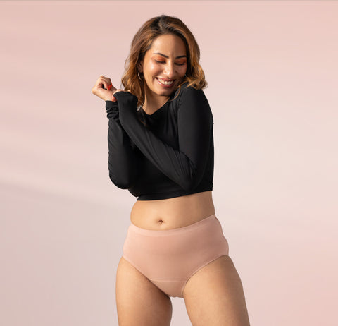 STAY DRY ABSORBENT PANTY/Modal | Mid Rise | Maple Sugar