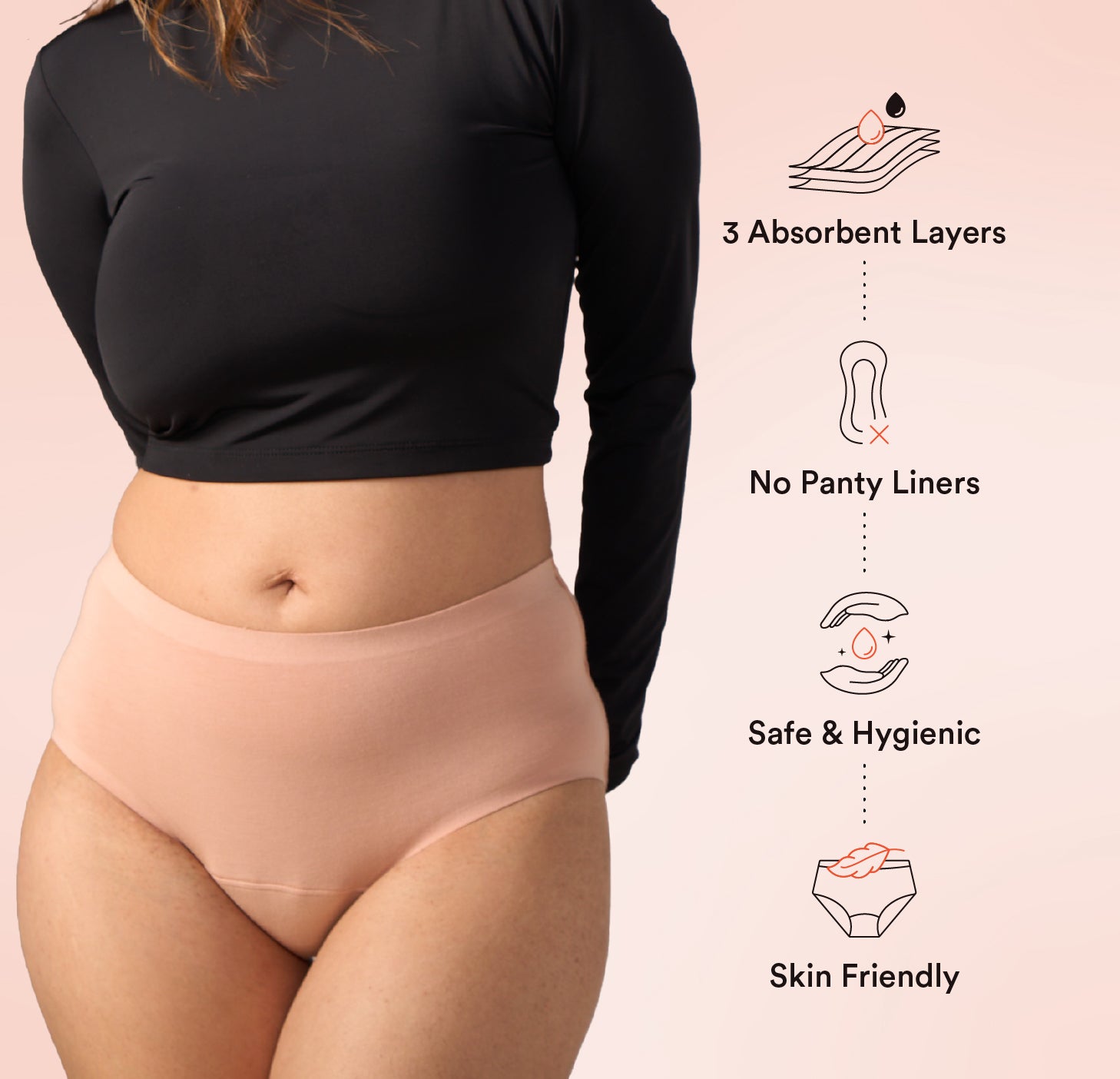 STAY DRY ABSORBENT PANTY/Modal | Mid Rise | Maple Sugar