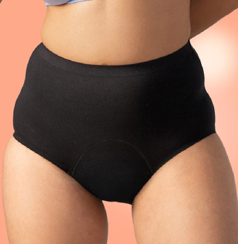 Modal Period Panty Black on a person's lower torso