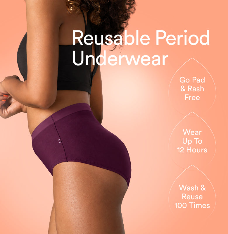 Cotton Period Panty/High-Rise | Berry Purple