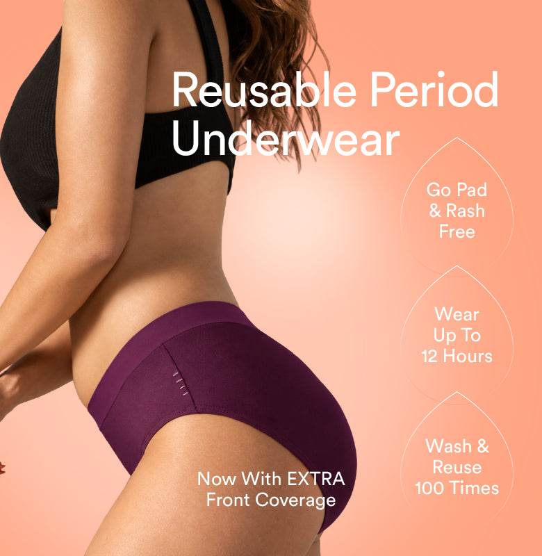 Cotton Period Panty/Mid-Rise | Berry Purple