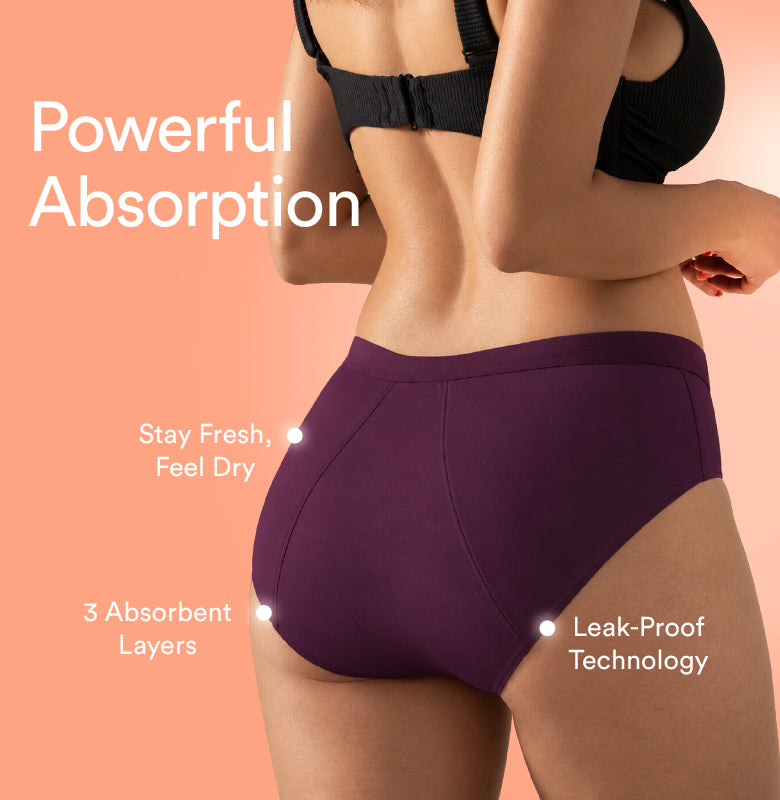 Cotton Period Panty/Mid-Rise | Berry Purple