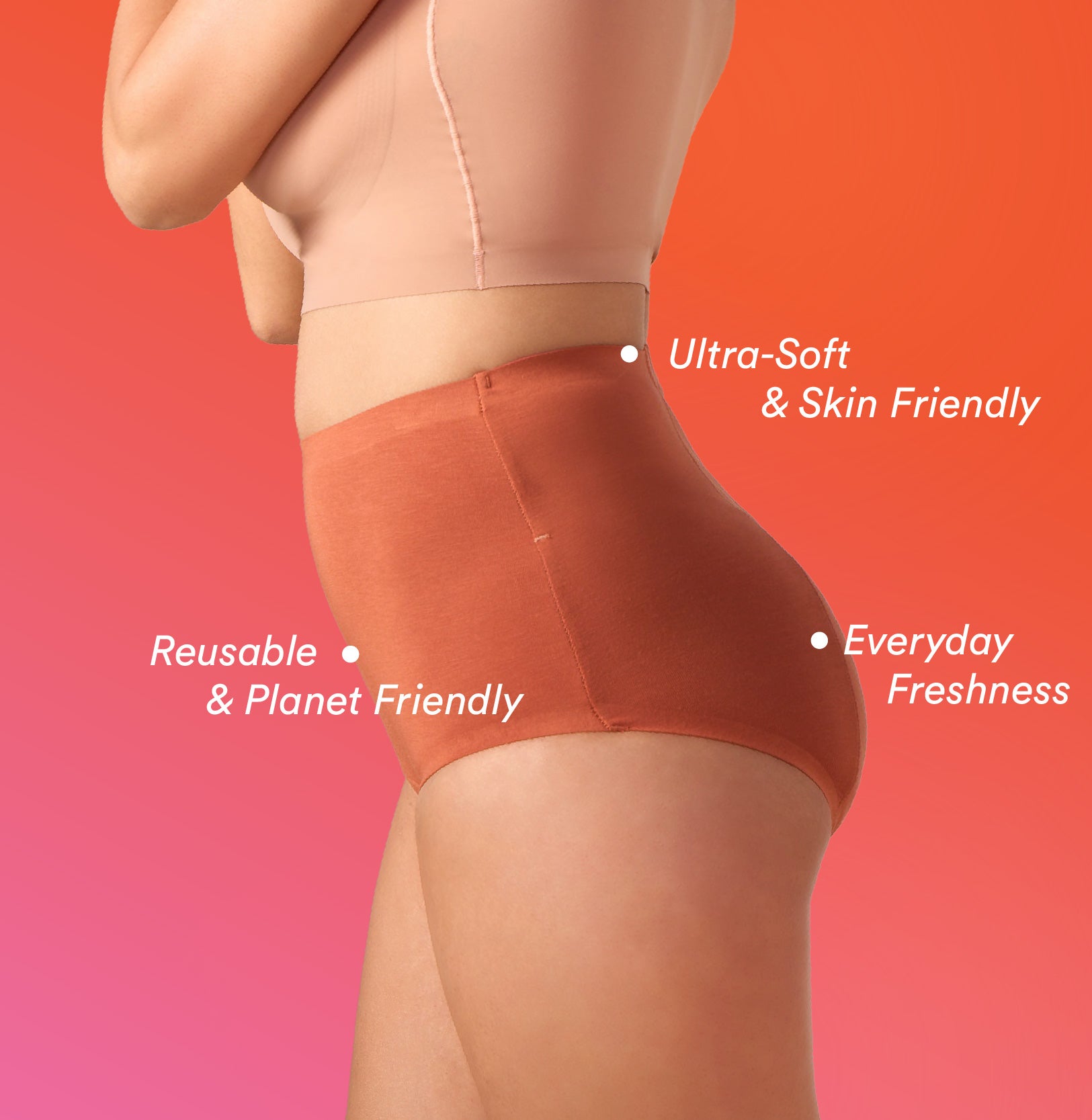 Daily Panty Liner Underwear/Modal | High Rise | Baked Clay