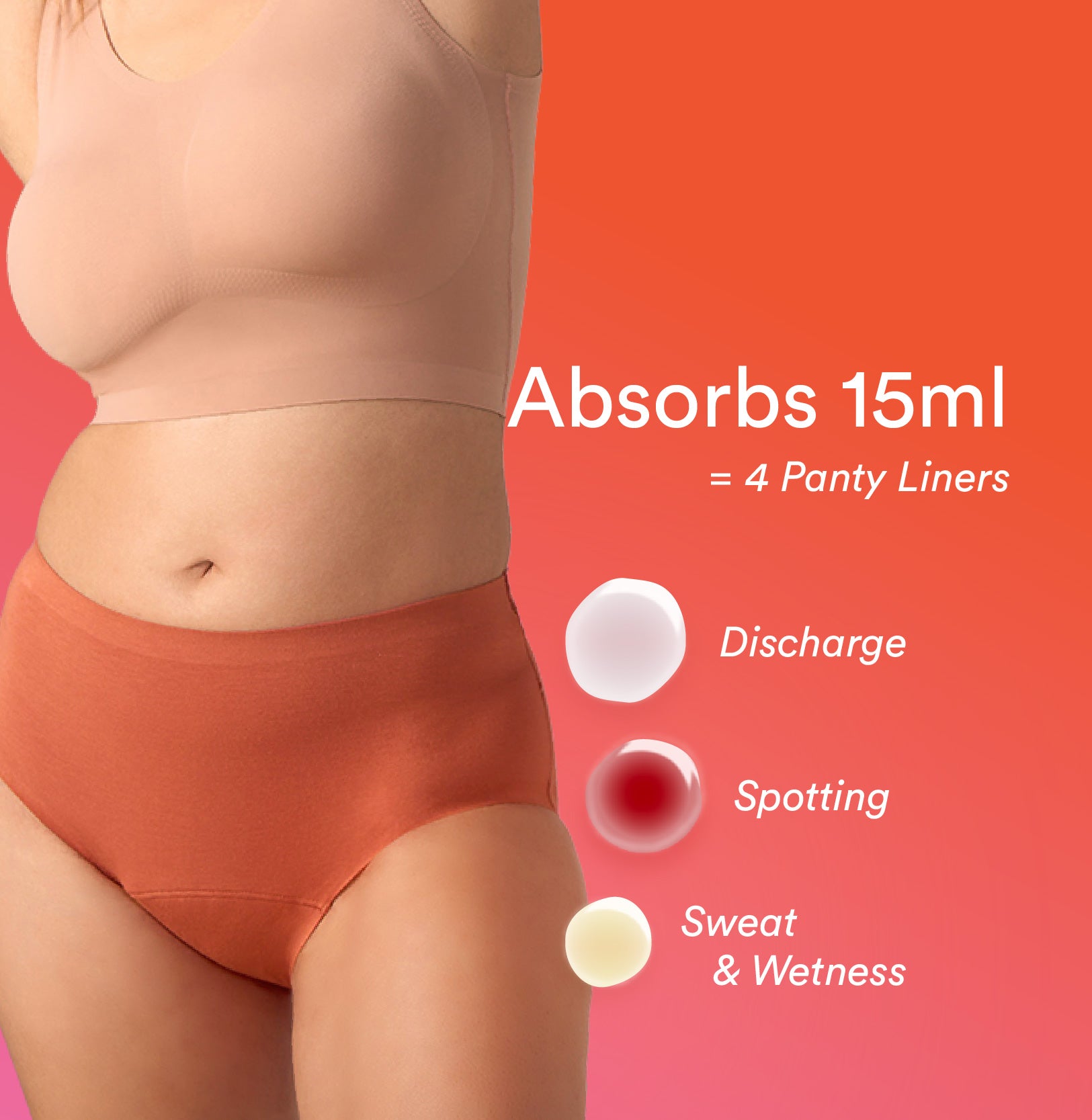 Daily Panty Liner Underwear/Modal | Mid Rise | Baked Clay