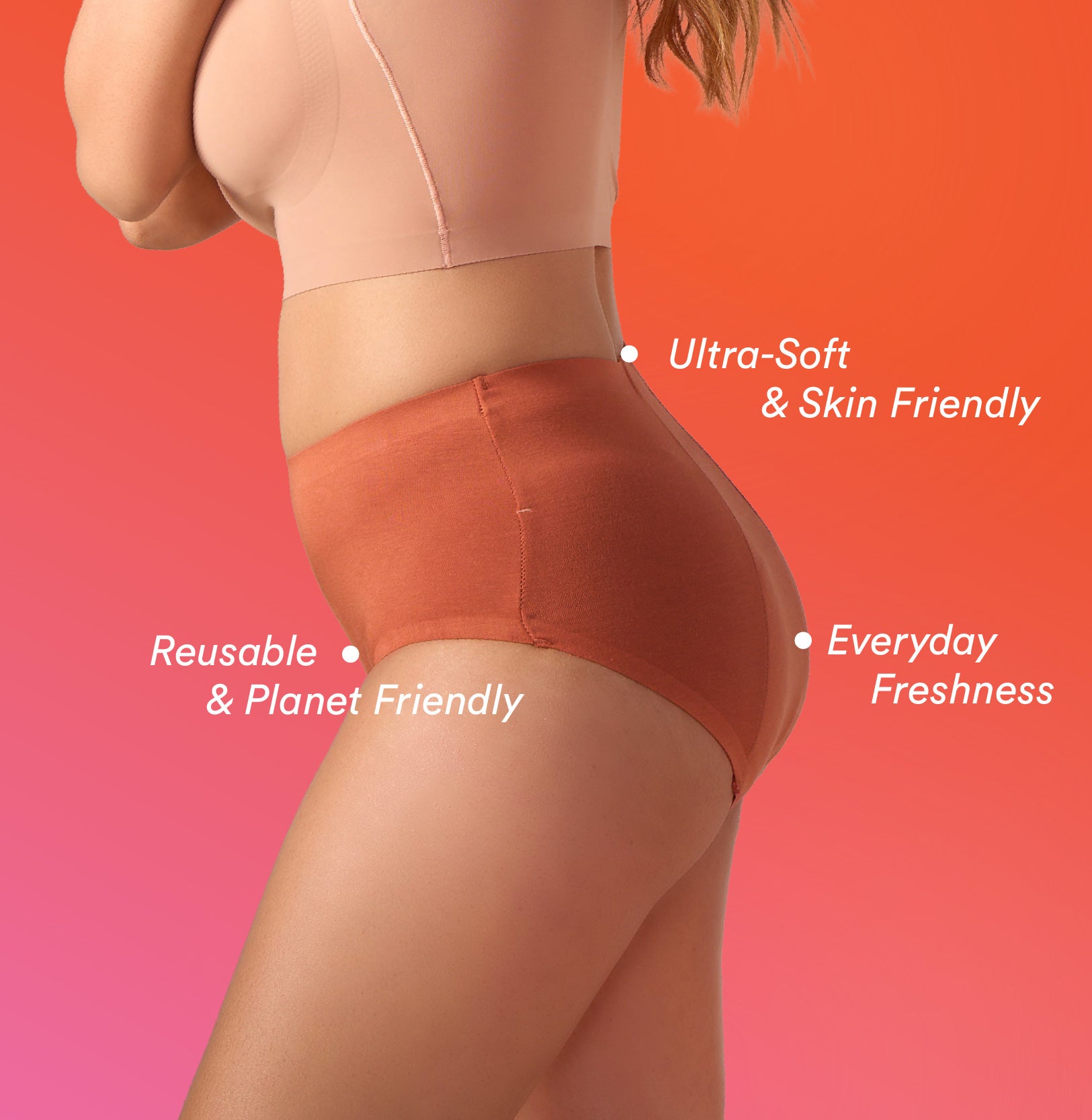 Daily Panty Liner Underwear/Modal | Mid Rise | Baked Clay