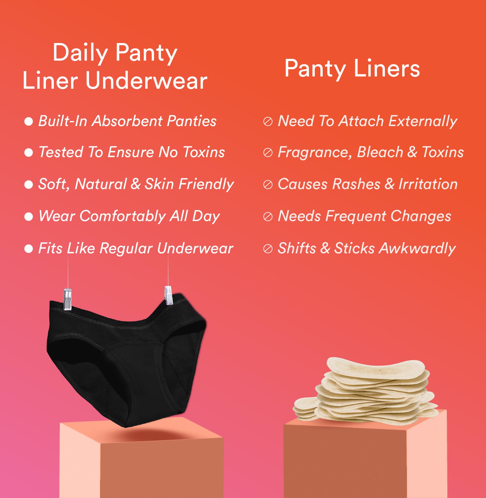 Daily Panty Liner Underwear/Modal | Mid Rise | Baked Clay