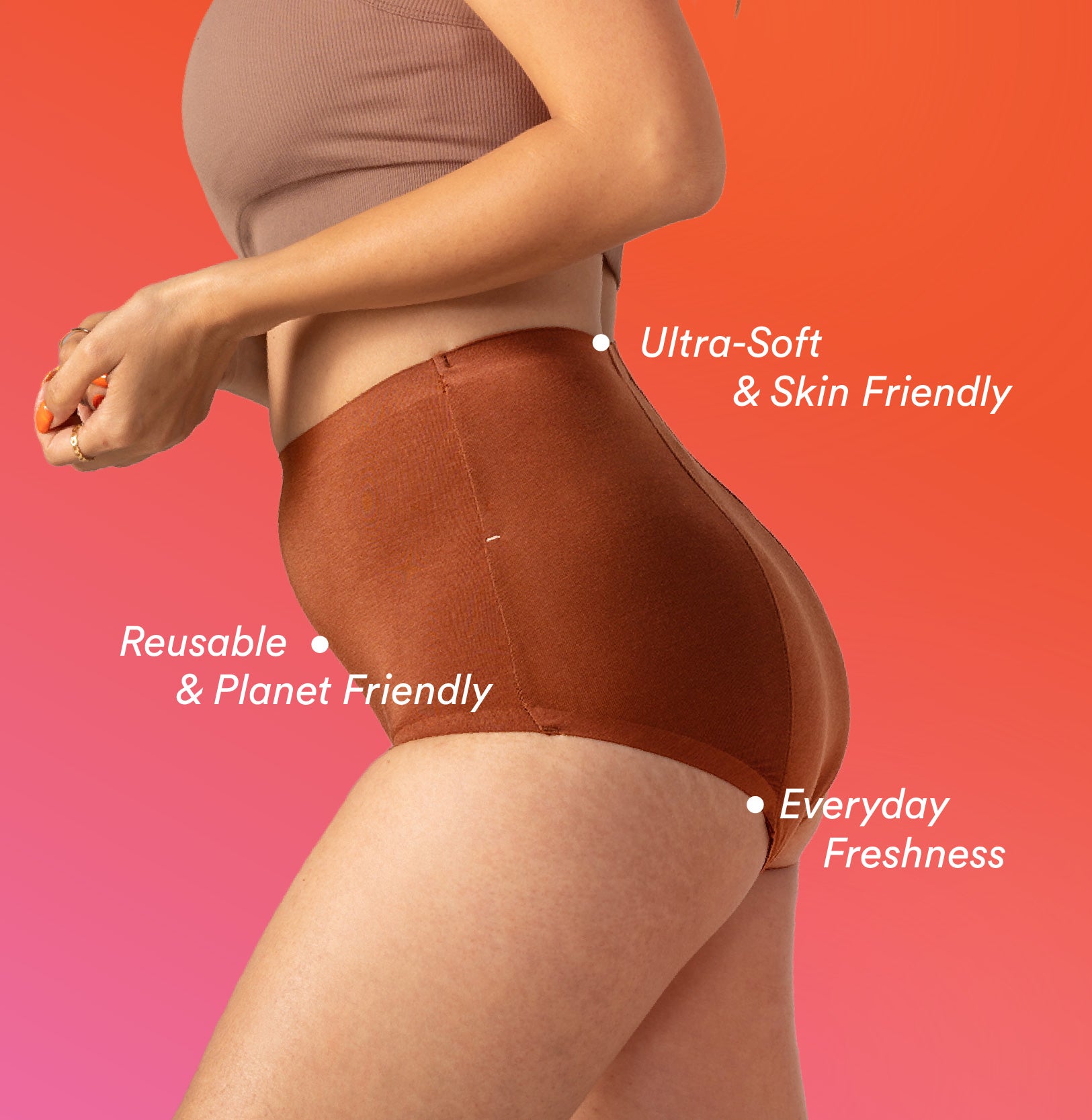 Daily Panty Liner Underwear/Modal | High Rise | Cappuccino