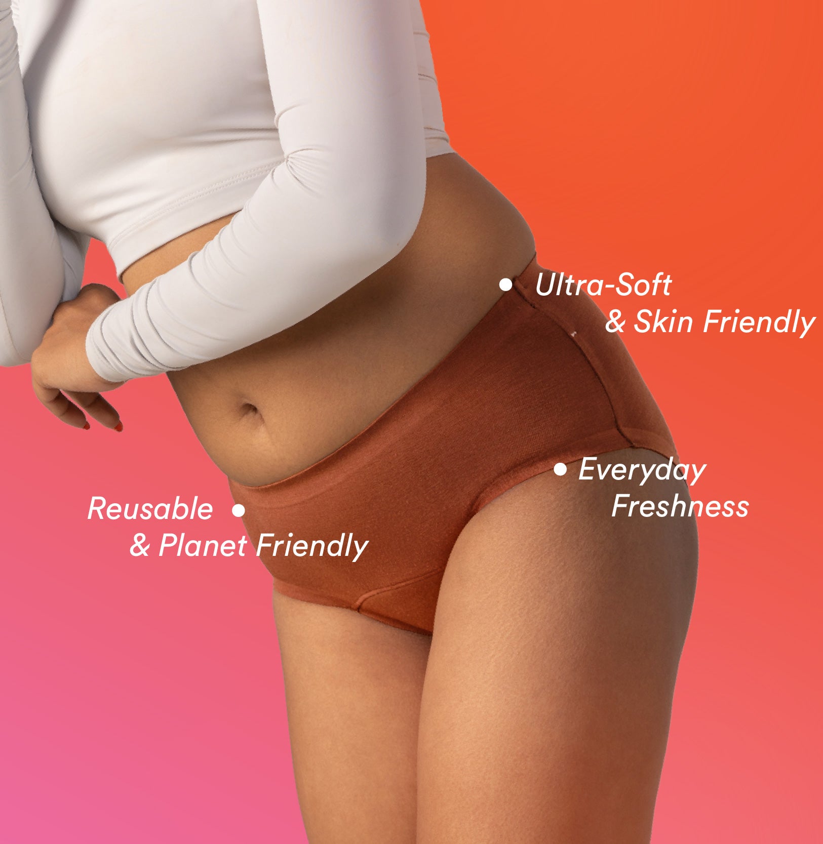 Daily Panty Liner Underwear/Modal | Mid Rise | Cappuccino