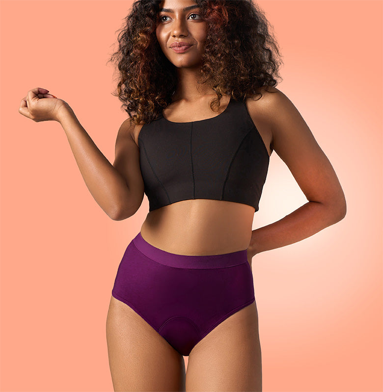 Cotton Period Panty/High-Rise | Berry Purple