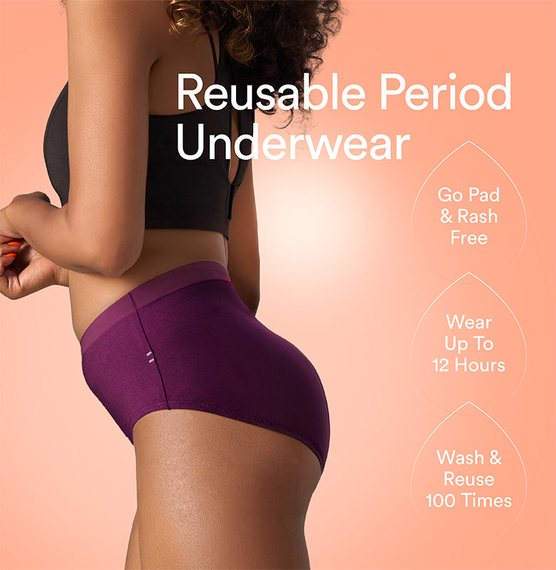 Cotton Period Panty/High-Rise | Berry Purple