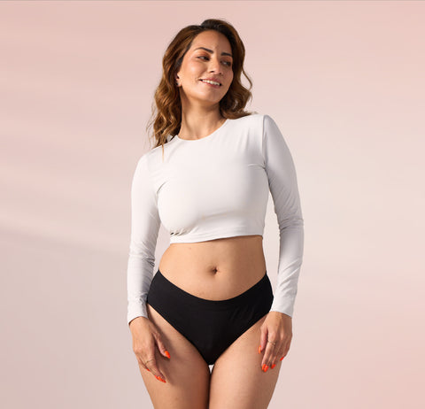 STAY DRY ABSORBENT PANTY/Cotton | Mid Rise | Black