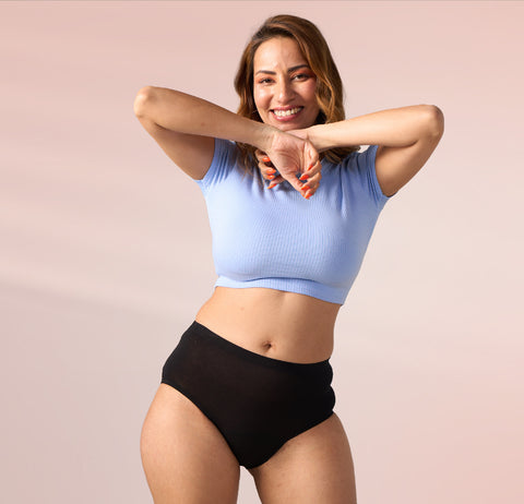 STAY DRY ABSORBENT PANTY/Modal | Mid Rise | Black