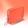 Sunrise coral sanitary pad pouch with zipper and clip