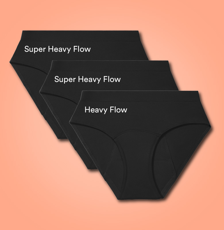 Flow Essential Pack of 3/Cotton | Mid-Rise | Black