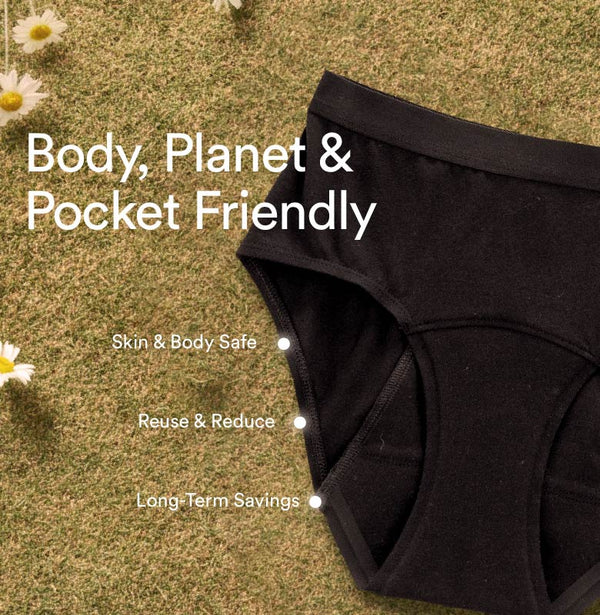 Everyday Hero Period Underwear/Cotton | High-Rise | Black