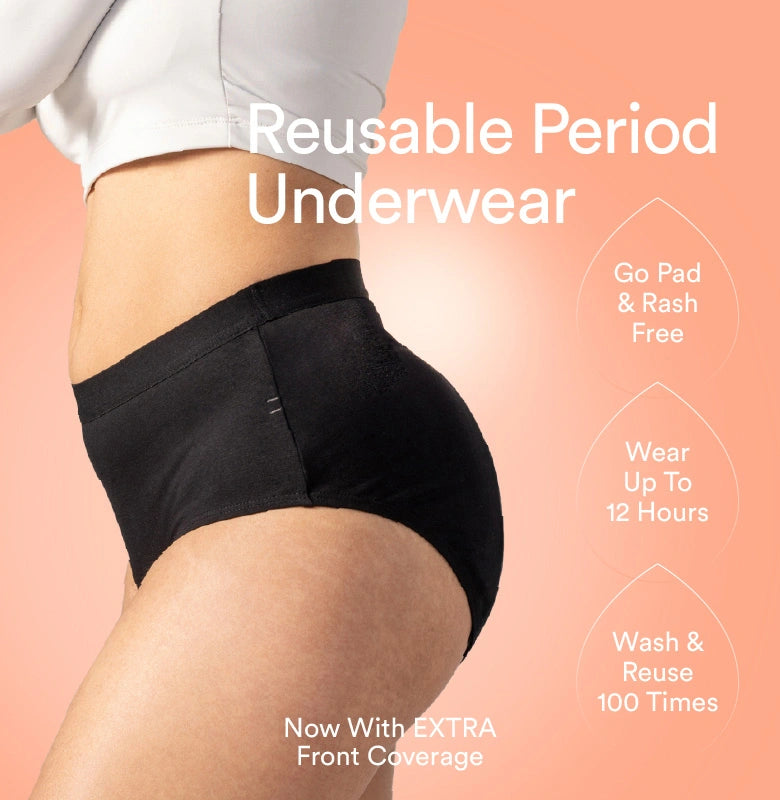 Cotton Period Panty/High-Rise | Black
